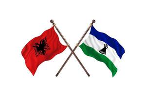 albania mot lesotho två Land flaggor foto