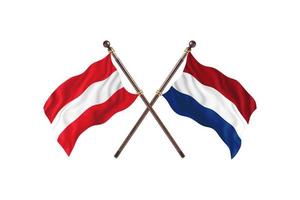 österrike mot nederländerna två Land flaggor foto