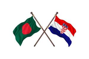 bangladesh mot kroatien två Land flaggor foto