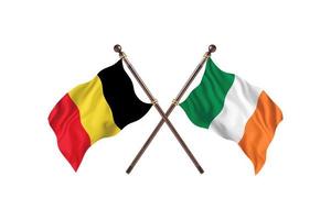 belgien mot irland två Land flaggor foto