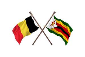 belgien mot zimbabwe två Land flaggor foto