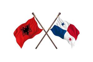 albania mot panama två Land flaggor foto