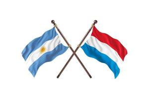 argentina mot luxemburg två Land flaggor foto