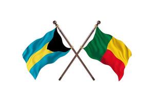 Bahamas mot benin två Land flaggor foto