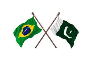 Brasilien mot pakistan två Land flaggor foto