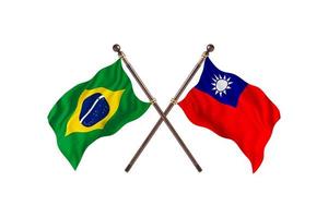 Brasilien mot taiwan två Land flaggor foto
