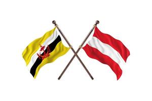 brunei mot österrike två Land flaggor foto
