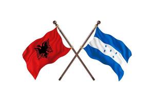 albania mot honduras två Land flaggor foto