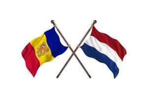 andorra mot nederländerna två Land flaggor foto