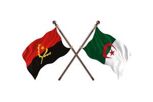 angola mot algeriet två Land flaggor foto
