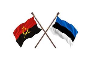 angola mot estland två Land flaggor foto