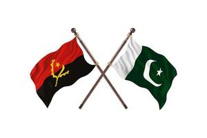 angola mot pakistan två Land flaggor foto