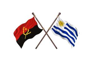 angola mot uruguay två Land flaggor foto