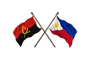 angola mot filippinerna två Land flaggor foto