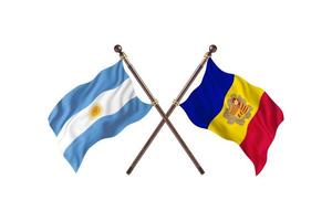 argentina mot andorra två Land flaggor foto