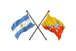argentina mot bhutan två Land flaggor foto