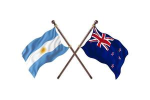 argentina mot ny zealand två Land flaggor foto