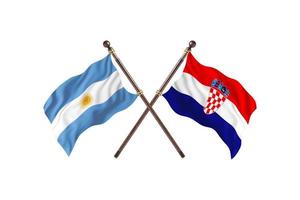 argentina mot kroatien två Land flaggor foto