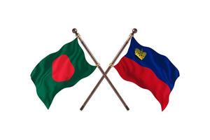 bangladesh mot liechtenstein två Land flaggor foto