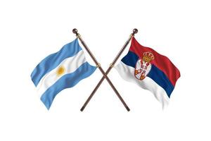 argentina mot serbia två Land flaggor foto
