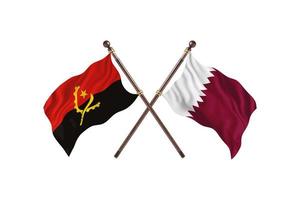angola mot qatar två Land flaggor foto