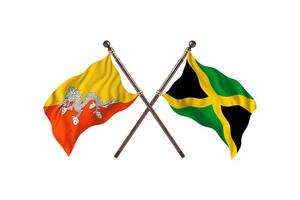 bhutan mot jamaica två Land flaggor foto