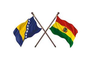 bosnien mot bolivia två Land flaggor foto