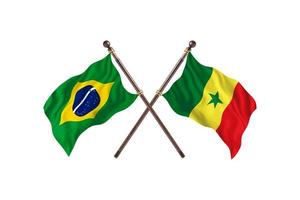 Brasilien mot senegal två Land flaggor foto