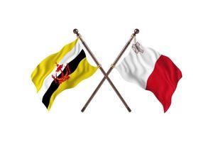 brunei mot malta två Land flaggor foto