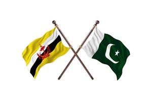 brunei mot pakistan två Land flaggor foto