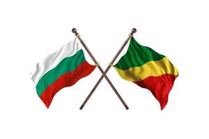 bulgarien mot kongo republik av de två Land flaggor foto