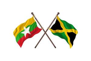 burma mot jamaica två Land flaggor foto