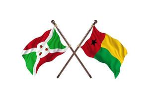 burundi mot guinea-bissau två Land flaggor foto