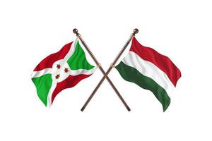 burundi mot ungern två Land flaggor foto