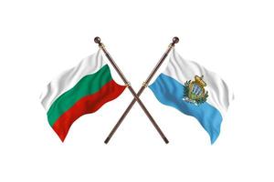 bulgarien mot san marino två Land flaggor foto