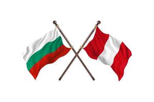 bulgarien mot peru två Land flaggor foto