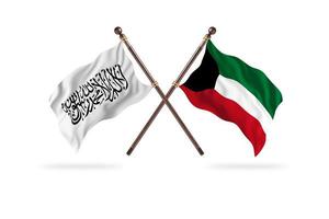 islamic emirat av afghanistan mot kuwait två Land flaggor foto