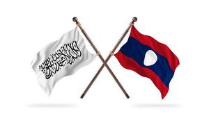 islamic emirat av afghanistan mot laos två Land flaggor foto