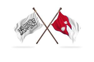 islamic emirat av afghanistan mot nepal två Land flaggor foto