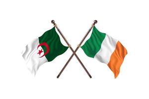 algeriet mot irland två Land flaggor foto