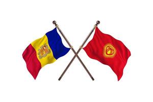 andorra mot kyrgyzstan två Land flaggor foto