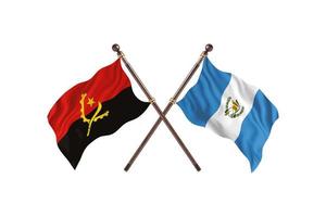 angola mot guatemala två Land flaggor foto