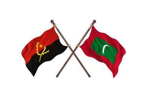 angola mot maldiverna två Land flaggor foto