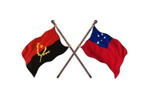 angola mot samoa två Land flaggor foto