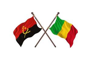 angola mot mali två Land flaggor foto
