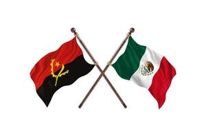 angola mot mexico två Land flaggor foto