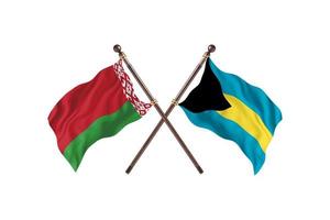 Vitryssland mot de Bahamas två Land flaggor foto