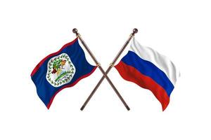 belize mot ryssland två Land flaggor foto