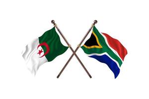 algeriet mot söder afrika två Land flaggor foto