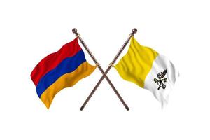 armenia mot helig ser två Land flaggor foto